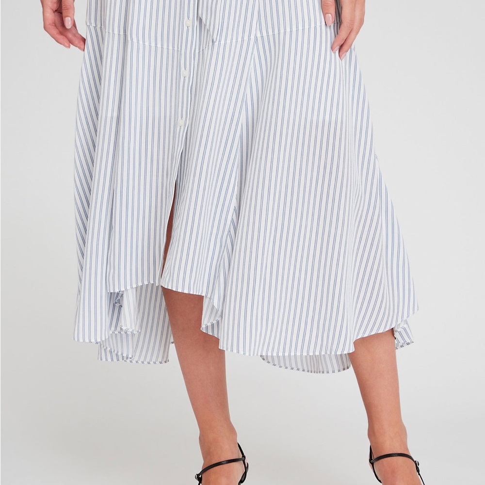 Club Monaco Striped Handkerchief Hem Shirt Dress - Picture 5 of 7